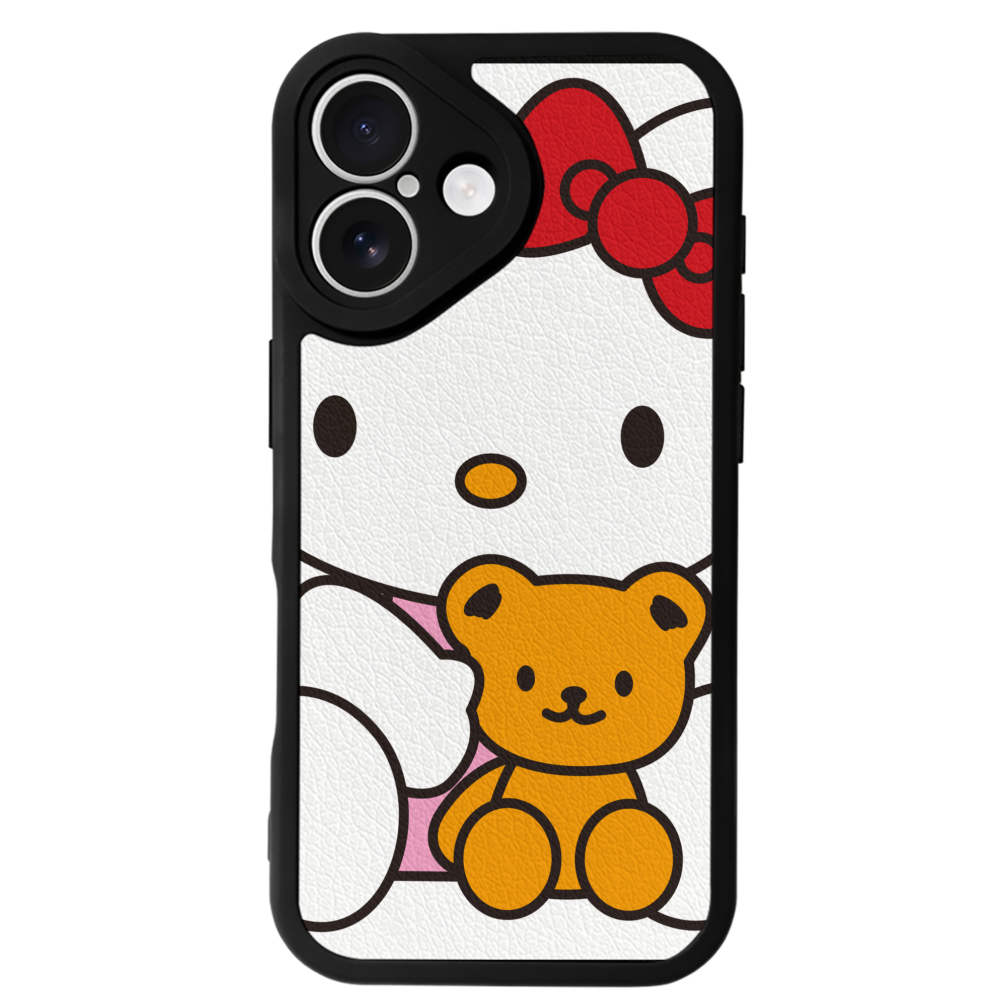 （画像用） Hello Kitty ハローキティ 【iPhone 16シリーズ対応】シリコンスマホケース（レザー調） 材質：シリコン